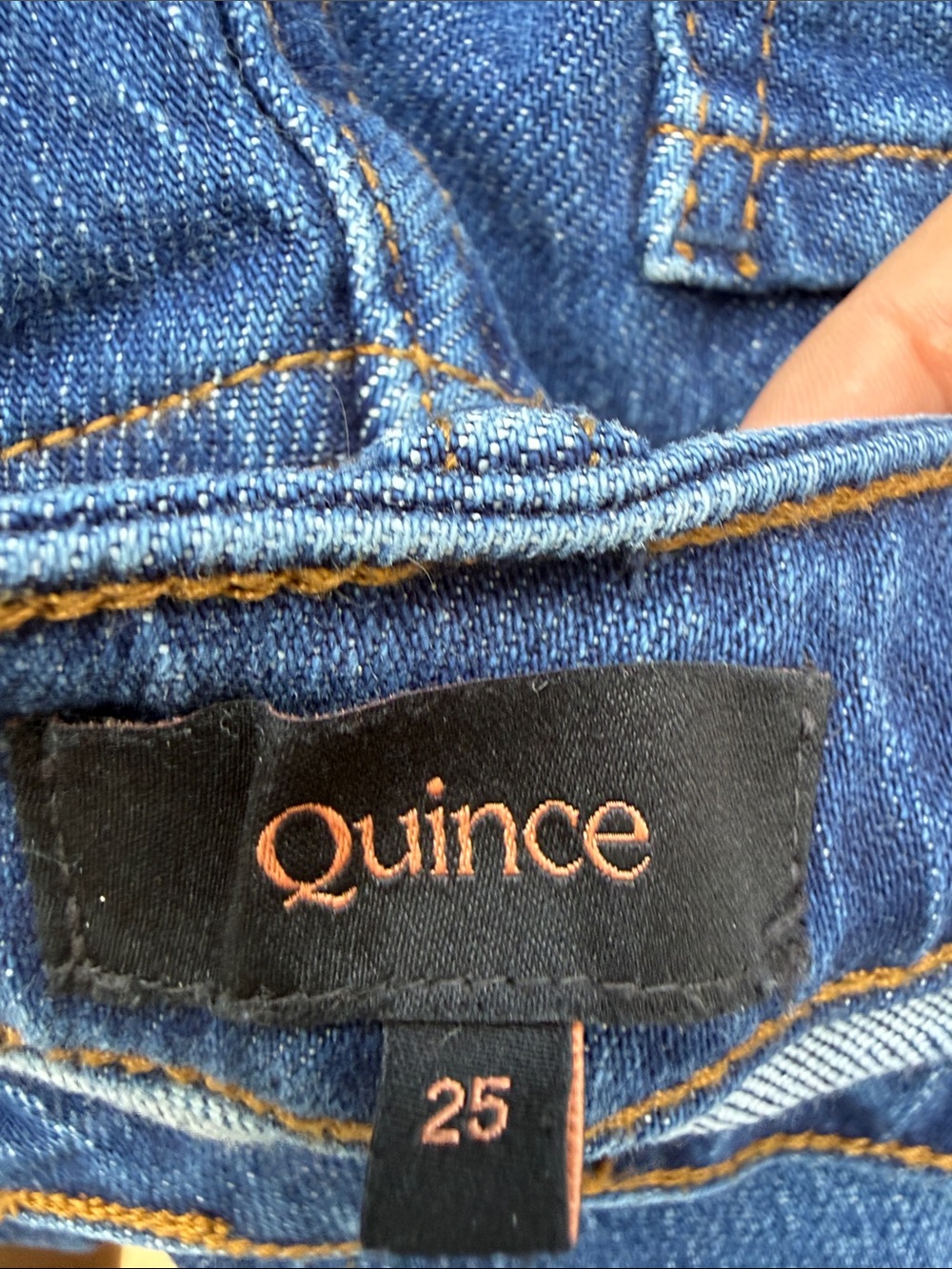 Quince | Bella Stretch Patch Pocket Denim Wide Leg Blue Jeans size 25 - Picture 4 of 6